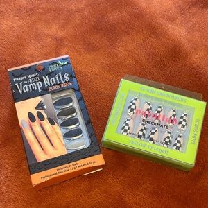 Ardell Black Widow Vamp Nails and Paintlab Checkmate Nail Set